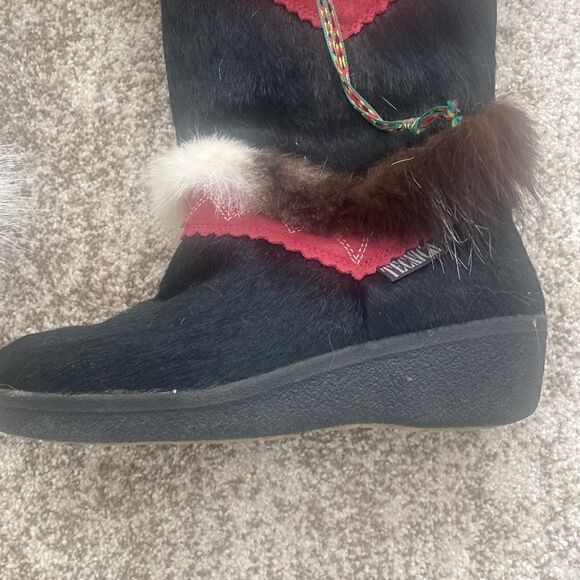 TECNICA Fur Fringe Trim Accent Boots 38=6 - Picture 3 of 10